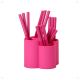   31 Pieces Orbit Spoon and Fork Set-Dark Pink