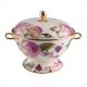 Pink Vintage Service Bowl with Lid and Stand (26cm)