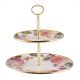 Pink Vintage 2 Tier Buffet and Desert Serving Stand (Straight Shape 20-28 cm)